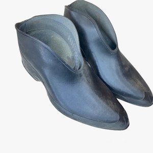 NWT BEACON Mens Black Unlined Cowboy Rubber Block Heel Waterproof Footwear Sz 6